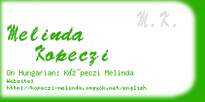 melinda kopeczi business card